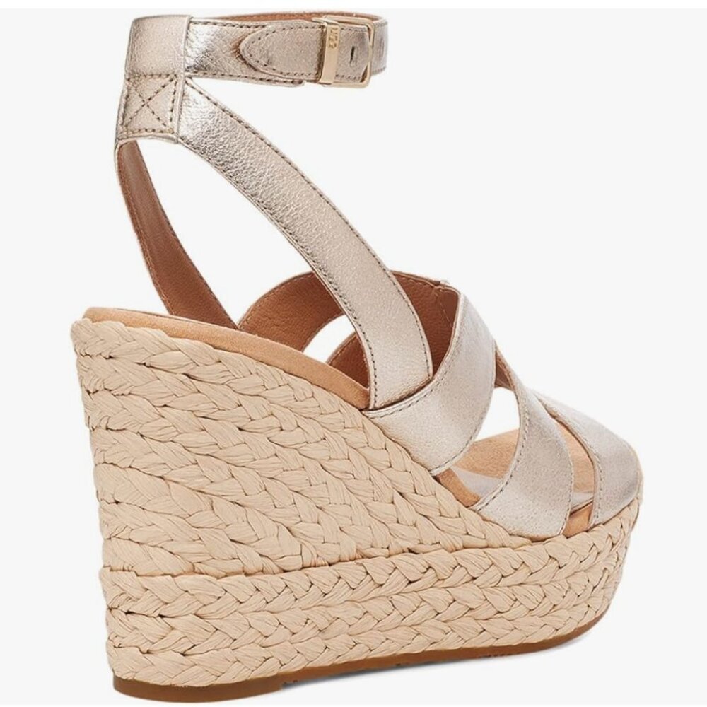 BRAND NEW UGG careena platform sandal in gold metallic, size 8 - Picture 5 of 11